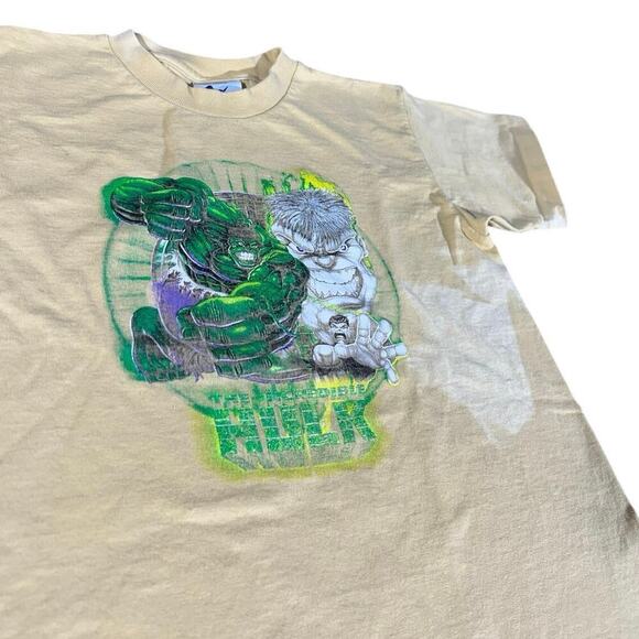 The Incredible Hulk 1990’s Vintage Tan Bleach T-shirt - Picture 4 of 5